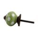 Green Polka Dot Small Ceramic Drawer Knob